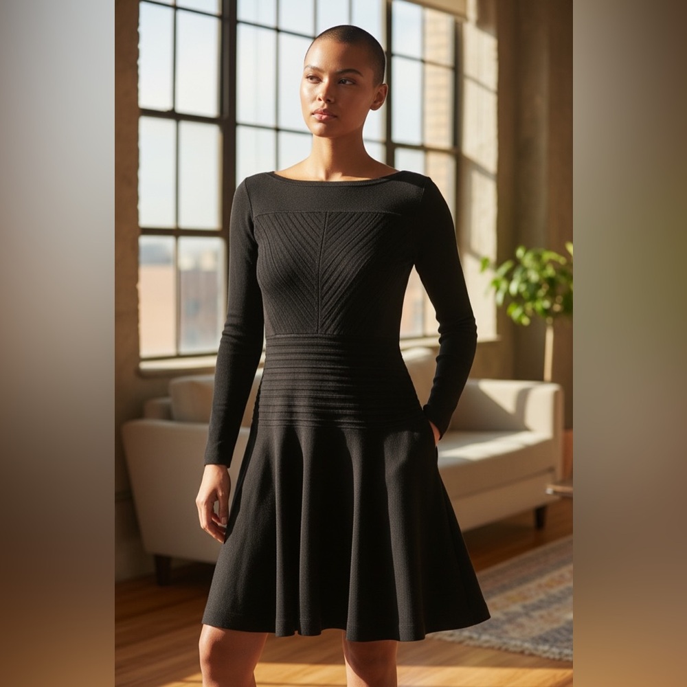 Diane Von Furstenberg Black Long Sleeve Dress